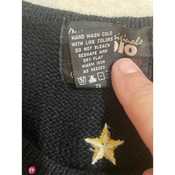 Designers Originals Ugly Christmas Sweater Womens 2X Beaded Cottagecore Grandma - Picture 9 of 15